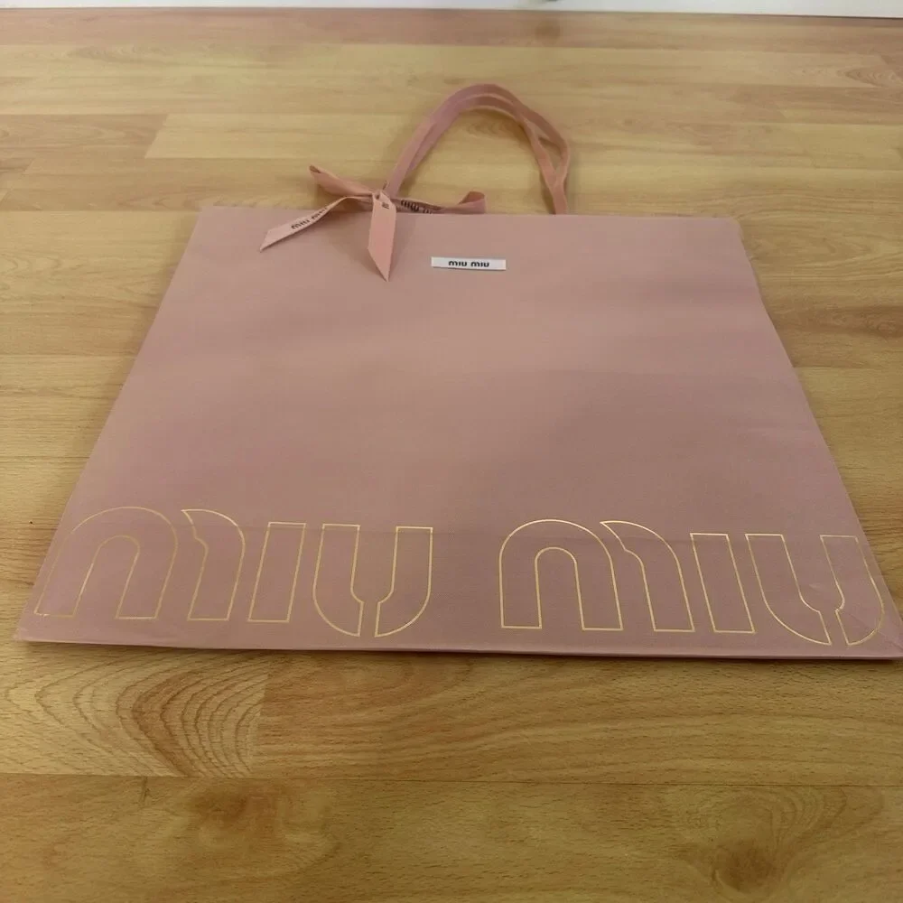 Miu Miu Paper Shopping Bag - pink large, 16.5